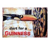Plaque en métal rétro en forme de flèche pour une Guinness - Décoration murale pour maison, club, taverne - Décoration murale en aluminium