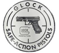 Plaque en métal rétro G-l-ock Perfection Oem Safe Action Tin Sign Home Cave Garage Bar Décoration murale Vintage Diamètre 30 cm