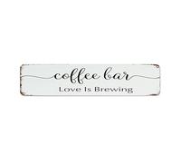 Plaque en métal rétro « Love Is Brewing Country » - Décoration pour la cuisine, la maison, le garage, les restaurants - 10,2 x 45,7 cm