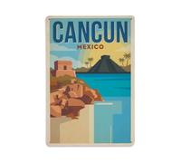 Plaque en métal rétro Mexique Cancun