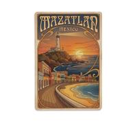 Plaque en métal rétro Mexique Mazatlan