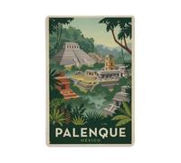 Plaque en métal rétro Mexique Palenque