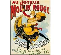 Plaque en métal rétro Moulin Rouge Dance Paris 30 x 20 cm - Décoration murale rétro - Plaque adaptée pour cafés, restaurants, hôtels, bars, fermes, jardins