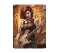 Plaque en métal rétro Pinup Girls - Décoration murale vintage pour âmes de Wanderlust - 20,3 x 30,5 cm