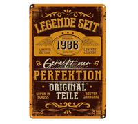 Plaque en métal rétro pour 40e anniversaire avec inscription « Legend Seit 1986 » - Cadeau d'anniversaire amusant pour homme et femme - Cadeau d'anniversaire pour femme, homme, petit ami, mari, femme