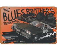 Plaque en métal rétro The Blues Brothers - Décoration murale vintage pour cuisine, garage, grotte - Cadeau amusant - Décoration de bar - 20,3 x 30,5 cm