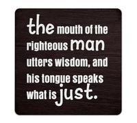 Plaque en métal rétro « The Mouth of the Righteous Man Utters Wisdom » - Décoration d'intérieur - Panneau pour terrasse, arrière-cour, porte d'entrée - Cadeau pour cabine - 30,5 x 30,5 cm