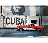 Plaque en métal rétro Viva Cuba Auto Che Guevara Oldtimer Cuba 20 x 30 cm