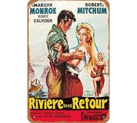 Plaque en métal River of No Return - 20,3 x 30,5 cm - Décoration murale rétro vintage