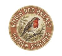 Plaque en métal Robin Red Breast Garden Songbird