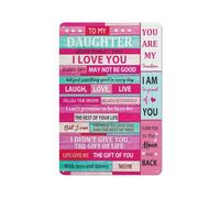 Plaque en métal rustique « À ma fille », décoration murale, affiche 20 x 30 cm (8 x 12 pouces) pour la chambre, le salon ou le dortoir de votre fille, cadeau d'anniversaire de sa maman.