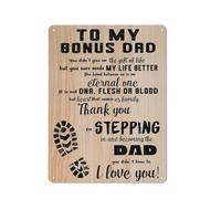 Plaque en métal rustique « À mon beau-père, je t'aime » - Décoration murale - Affiche/Tableau/Impression pour la maison/chambre - 30 x 40 cm