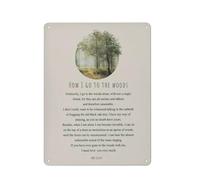 Plaque en métal rustique avec citation de Mary Oliver « Comment je vais dans les bois », affiche poétique inspirante, décoration murale pour la maison, le salon, la chambre ou le bureau, 30 x 40 cm