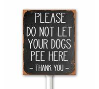 Plaque en métal rustique avec piquet « No Dog Peeing » - Panneau de cour avec piquet - Please Do Not Let Your Dogs Pee Here - Plaque en aluminium robuste résistante à la décoloration 20 x 30 cm