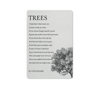 Plaque en métal rustique avec poème « Arbres », décoration murale, « Je pense que je ne verrai jamais de poème aussi beau qu'un arbre », affiche 20 x 30 cm