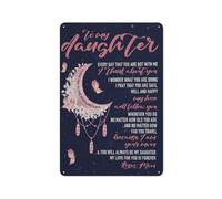 Plaque en métal rustique, cadeau de maman pour sa fille : « Mon amour te suivra partout où tu iras », anniversaire ou remise de diplôme, tableau mural 20 x 30 cm.