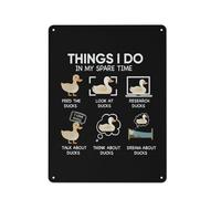 Plaque en métal rustique « Ce que je fais pendant mon temps libre », décoration murale humoristique avec canard, idéale pour la maison, la chambre, le salon ou la chambre de fille. Tableau sur le t