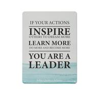 Plaque en métal rustique, citation inspirante de John Quincy Adams : « Si vos actions inspirent les autres à rêver plus grand, apprenez-en davantage ». Impression sur toile pour la décoration mural