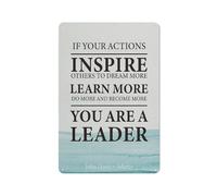 Plaque en métal rustique, citation inspirante de John Quincy Adams : « Si vos actions inspirent les autres à rêver plus grand, apprenez davantage ». Impression sur toile pour la décoration murale d