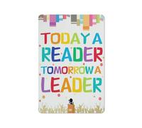 Plaque en métal rustique, décoration murale inspirante pour la salle de classe, affiche « Aujourd'hui lecteur, demain leader », idéale pour la décoration de la salle de classe, de l'école, de la cr