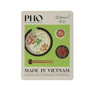 Plaque en métal rustique, décoration murale moderne pour la cuisine, art culinaire vietnamien (Pho), affiche rétro style exposition, poster de chef pour la décoration murale de la maison, du bar ou