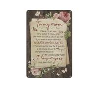 Plaque en métal rustique « Fille à maman », lettre vintage, rose de jardin, « Je serai toujours ta petite fille », portrait de famille, décoration murale 20 x 30 cm