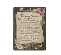 Plaque en métal rustique « Fille à maman », lettre vintage, rose de jardin, « Je serai toujours ta petite fille », portrait de famille, décoration murale 30 x 40 cm