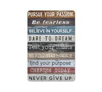 Plaque en métal rustique inspirante - Décoration murale de motivation pour maison, salle de bain, chambre à coucher, bureau, salle de classe, salle de sport - Citations positives - Cadeau artistique