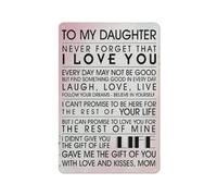 Plaque en métal rustique « Je t’aime » pour ma fille - Décoration murale - Cadeau de maman - Poster, image, peinture pour la maison - 20 x 30 cm