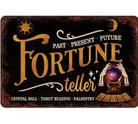 Plaque en métal rustique rétro PsyRetroReading Fortune Teller Halloween Décoration murale vintage pour la maison, la cuisine, la chambre à coucher, plaque en métal, affiche décorative, cadeau 8 x 12 p