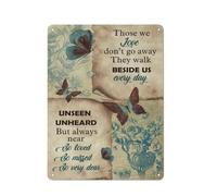 Plaque en métal rustique, vase à fleurs vintage, « Ceux que nous aimons ne nous quittent jamais », portraits imprimés, décoration murale pour la maison, la cuisine, la salle de bain ou le salon, 30