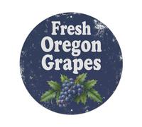 Plaque en métal rustique vintage raisins de l'Oregon
