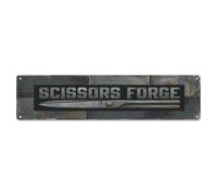 Plaque en métal « Scissors Forge Blade Rivet Heritage »