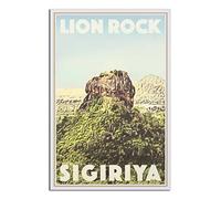 Plaque en métal Sigiriya Lions Rock Sri Lanka Vintage Travel Tin Sign Vintage Bar Cuisine Garage Cave Maison Mur Drôle Décor Rétro Tin Sign 20x30cm