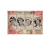 Plaque en métal « Stay Golden, Quiet, You Trash, As They Say in St Olaf », Picture It Sicily avec panneau vintage pour décoration de maison, garage et cadeau 30,5 x 40,6 cm
