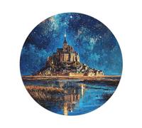 Plaque en métal style peinture à l'huile vintage Mont-Saint-Michel