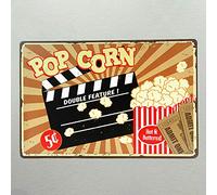 Plaque en métal style popcorn - Décoration murale - 20,3 x 30,5 cm
