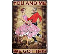 Plaque en métal style rétro vintage « Toi et moi, on gère ! » pour la cuisine, le jardin, la maison, l'horticulture, le bar ou l'extérieur. Décoration murale intérieure et extérieure 20 x 30 cm.