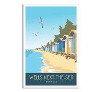 Plaque en métal style vintage Wells-next-the-Sea Beach Norfolk Idéal pour pub, abri de jardin, bar, bureau, caverne d'homme, maison, chambre, salle à manger, cuisine, cadeau 20 x 30 cm