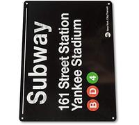 Plaque en métal « Subway 161 Yankee Stadium » de New York Street Garage Store A630 - 20,3 x 30,5 cm