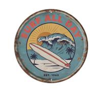 Plaque en métal « Surf All Day West Coast »