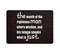 Plaque en métal « The Mouth of The Righteous Man Utters Wisdom » - 25,4 x 35,6 cm - Style rétro - Pour clôture, jardin, maison, garage, décoration murale pour porte d'entrée
