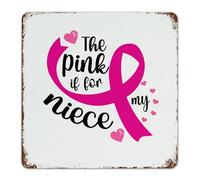 Plaque en métal « The Pink Is for My Niece » - 30,5 x 30,5 cm - Décoration murale d'intérieur - Pour bureau, magasin, chambre à coucher