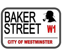 Plaque en métal TNND Sherlock Holmes Baker Street 20,3 x 30,5 cm