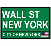 Plaque en métal TNND Street Signs (Wall St New York) 20,3 x 30,5 cm