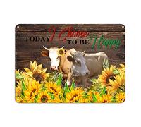 Plaque en métal « Today I Choose to Be Happy » - Décoration murale en métal résistant aux intempéries pour bar, pub, garage, grotte d'homme - 25,4 x 35,6 cm