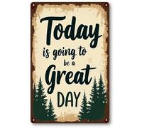 Plaque en métal « Today is Going to Be A Great Day » - Accessoire en métal - 30,5 x 20,3 cm