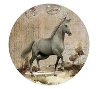 Plaque en métal toscane avec cheval gris de la ferme, carte postale, plaque en métal toscane, cadeau fantaisie, cadeau de remise de diplôme, décoration d'intérieur sur le thème de la ferme pour