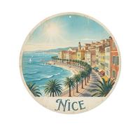 Plaque en métal « Travel Vintage France Nice »
