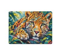 Plaque En Métal Vibrant Abstract Leopard Portrait 30x40cm Déco Maison | Des panneaux métalliques déco font un cadeau de Noël pour les nouveaux propriétaires.